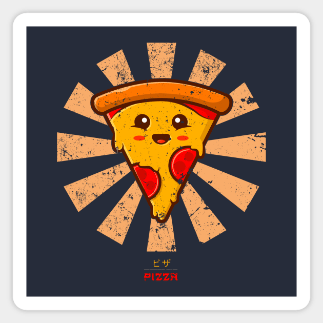 Happy Pizza Retro Japanese Sticker by Nova5